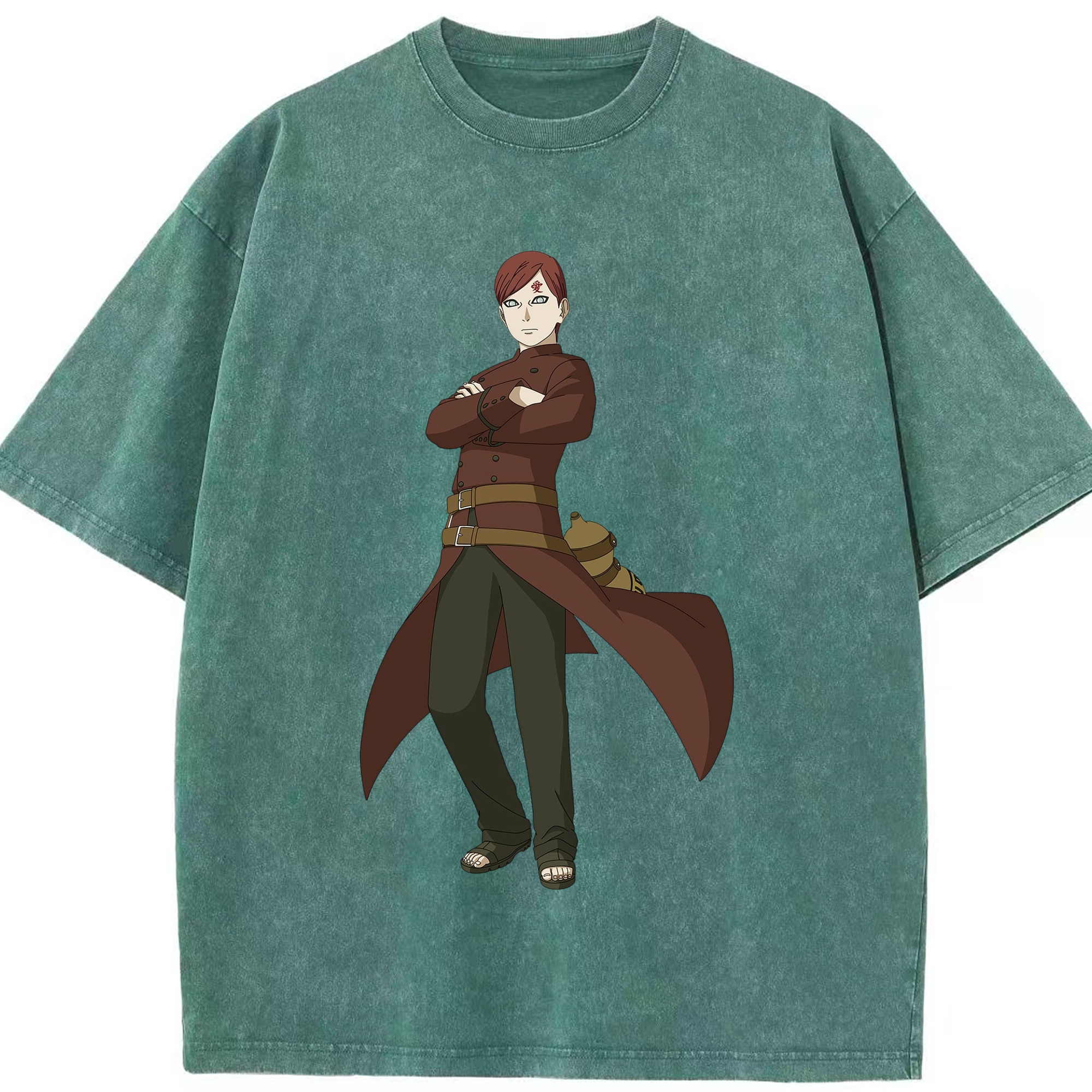 （画像用） NARUTO -ナルト- ガアラ Gaara 綿100% ヴィンテージ風 半袖Tシャツ（フロントプリント）